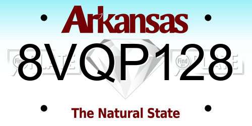 8VQP128 Arkansas License Plate