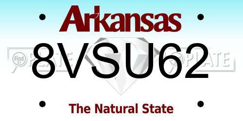 8VSU62 Arkansas License Plate