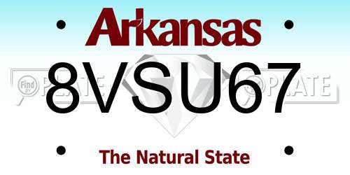 8VSU67 Arkansas License Plate