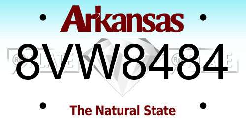 8VW8484 Arkansas License Plate