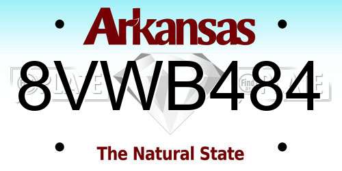 8VWB484 Arkansas License Plate