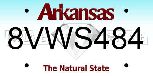 8VWS484 Arkansas License Plate