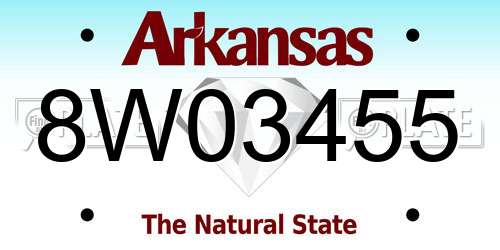 8W03455 Arkansas License Plate