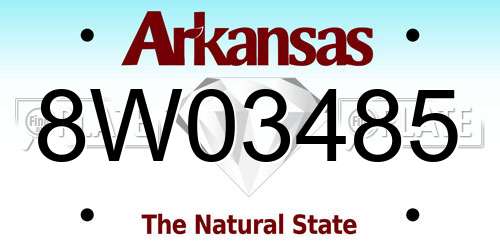 8W03485 Arkansas License Plate