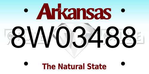 8W03488 Arkansas License Plate