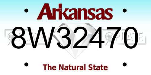 8W32470 Arkansas License Plate