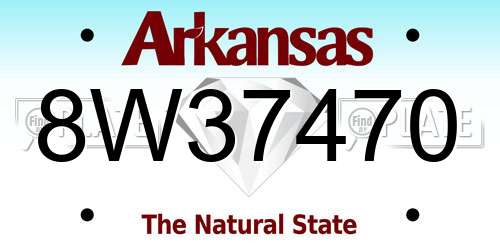 8W37470 Arkansas License Plate