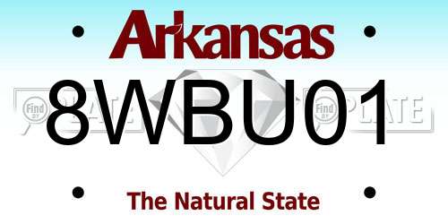 8WBU01 Arkansas License Plate