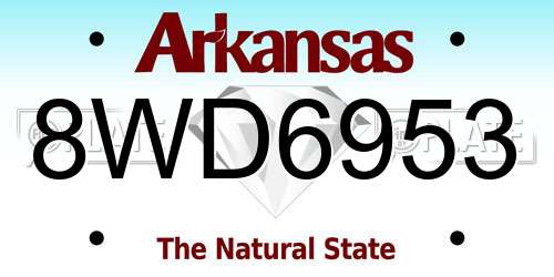8WD6953 Arkansas License Plate