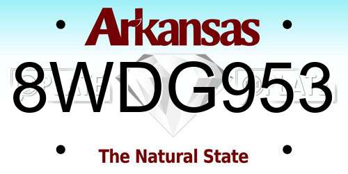 8WDG953 Arkansas License Plate