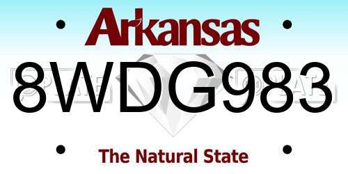 8WDG983 Arkansas License Plate