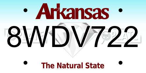 8WDV722 Arkansas License Plate