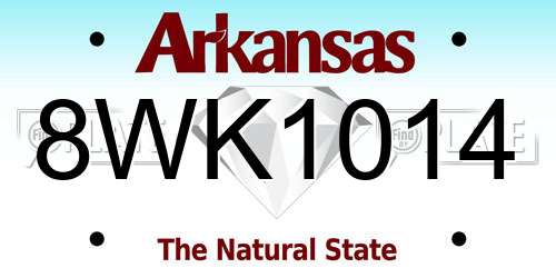 8WK1014 Arkansas License Plate