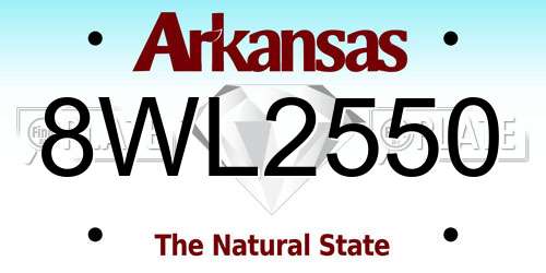 8WL2550 Arkansas License Plate