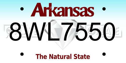 8WL7550 Arkansas License Plate