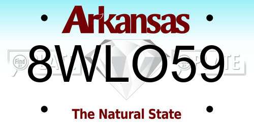 8WLO59 Arkansas License Plate