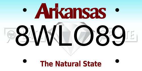 8WLO89 Arkansas License Plate