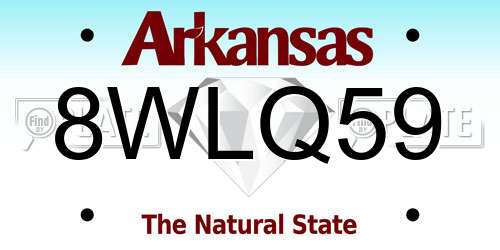 8WLQ59 Arkansas License Plate