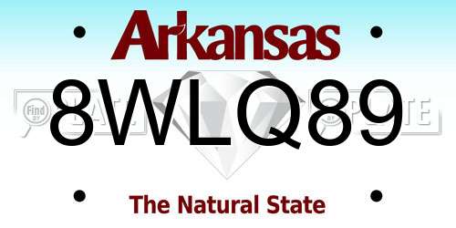 8WLQ89 Arkansas License Plate