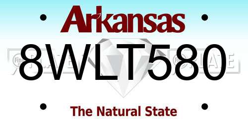 8WLT580 Arkansas License Plate