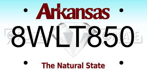 8WLT850 Arkansas License Plate