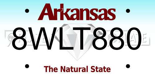 8WLT880 Arkansas License Plate
