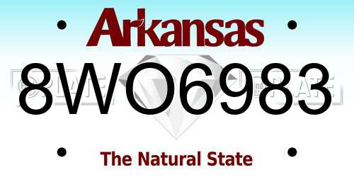 8WO6983 Arkansas License Plate