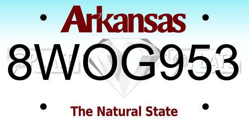8WOG953 Arkansas License Plate