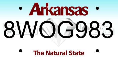 8WOG983 Arkansas License Plate