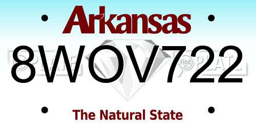 8WOV722 Arkansas License Plate