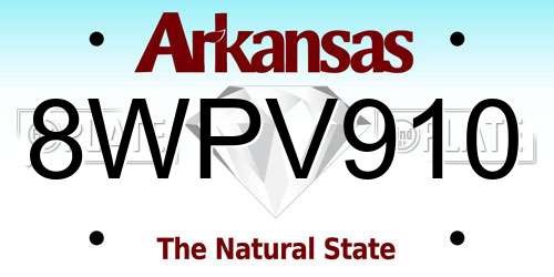 8WPV910 Arkansas License Plate