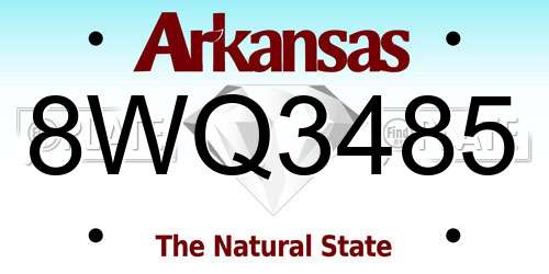 8WQ3485 Arkansas License Plate