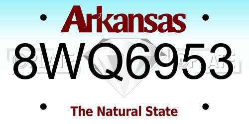 8WQ6953 Arkansas License Plate
