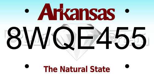 8WQE455 Arkansas License Plate