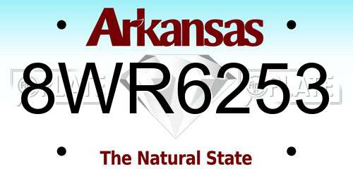 8WR6253 Arkansas License Plate