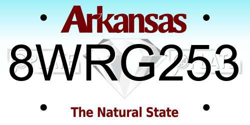 8WRG253 Arkansas License Plate