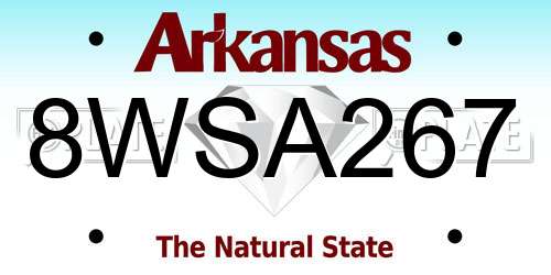 8WSA267 Arkansas License Plate
