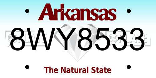 8WY8533 Arkansas License Plate