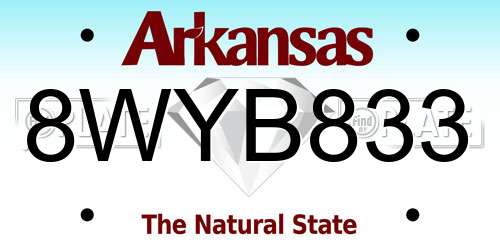 8WYB833 Arkansas License Plate