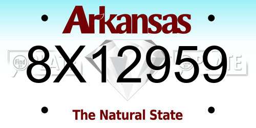 8X12959 Arkansas License Plate
