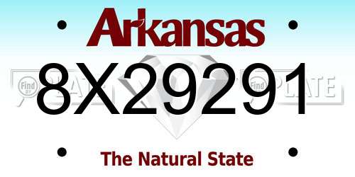 8X29291 Arkansas License Plate
