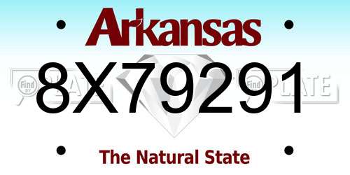 8X79291 Arkansas License Plate