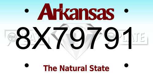 8X79791 Arkansas License Plate