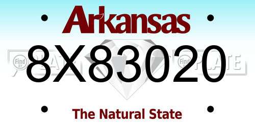 8X83020 Arkansas License Plate