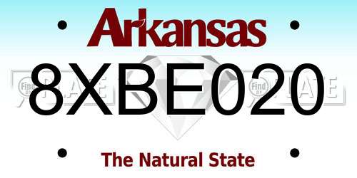 8XBE020 Arkansas License Plate