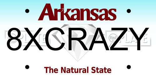 8XCRAZY Arkansas License Plate