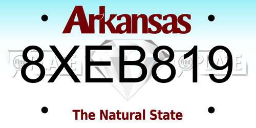8XEB819 Arkansas License Plate