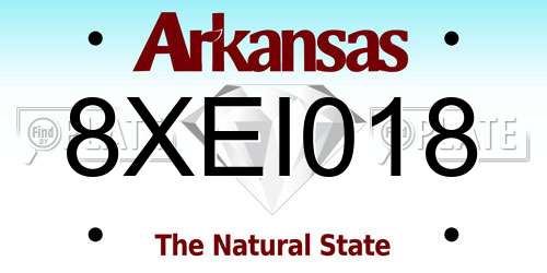 8XEI018 Arkansas License Plate