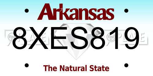 8XES819 Arkansas License Plate