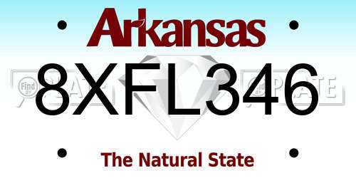 8XFL346 Arkansas License Plate